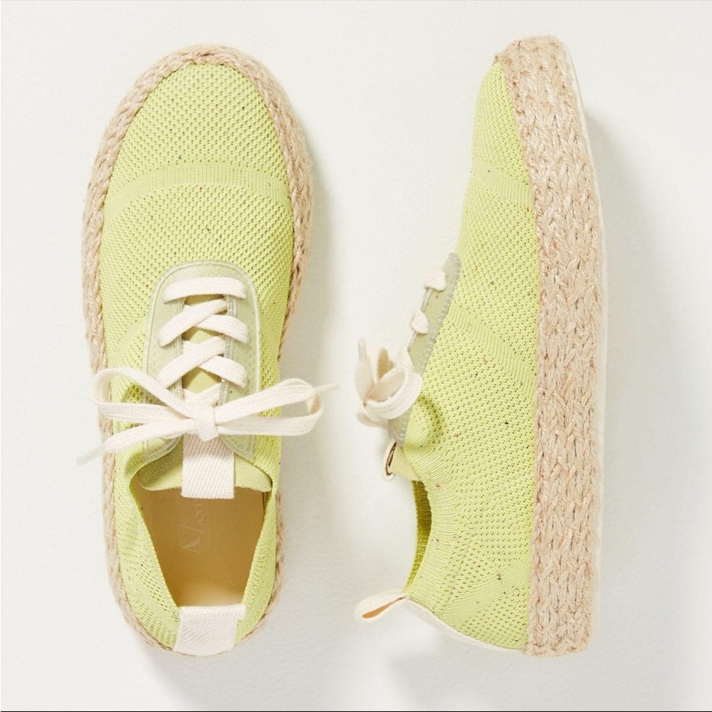 Anthropologie Lime Green Espadrille Sneakers